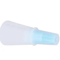 Bakpenslar-Oljeborste Silikon Multifunktionell Sås Grilloljeborste med Transparent Flasklock Köksverktyg Blå