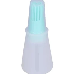 Bakpenslar-Oljeborste Silikon Multifunktionell Såsgrill Oljeborste med Transparent Flasklock Köksverktyg Grön