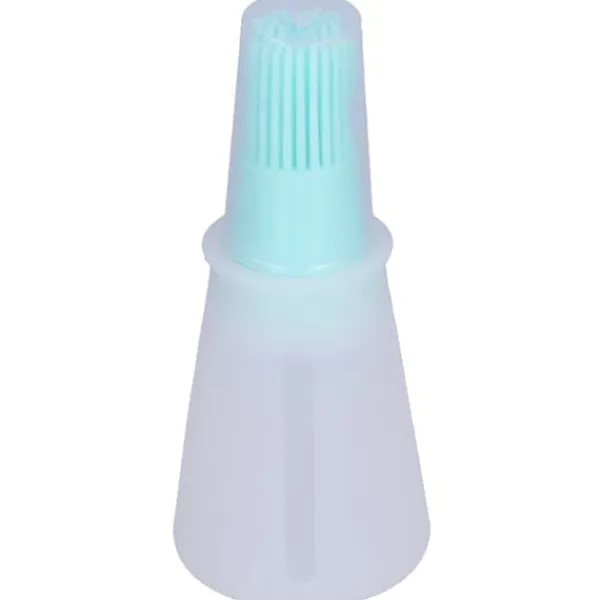 Bakpenslar-Oljeborste Silikon Multifunktionell Såsgrill Oljeborste med Transparent Flasklock Köksverktyg Grön