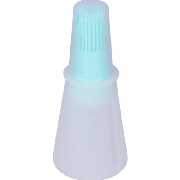 Bakpenslar-Oljeborste Silikon Multifunktionell Såsgrill Oljeborste med Transparent Flasklock Köksverktyg Grön