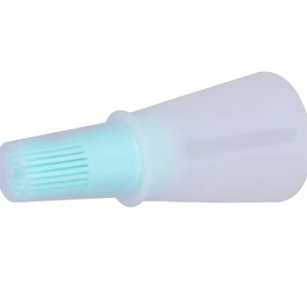 Bakpenslar-Oljeborste Silikon Multifunktionell Såsgrill Oljeborste med Transparent Flasklock Köksverktyg Grön