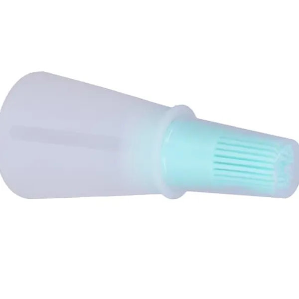 Bakpenslar-Oljeborste Silikon Multifunktionell Såsgrill Oljeborste med Transparent Flasklock Köksverktyg Grön