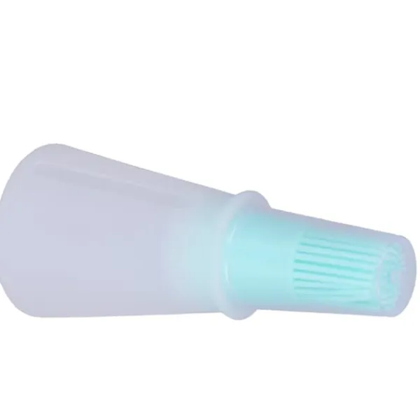 Bakpenslar-Oljeborste Silikon Multifunktionell Såsgrill Oljeborste med Transparent Flasklock Köksverktyg Grön