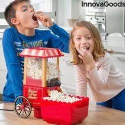 Popcornmaskiner-Oljefri popcornmaskin 1200W röd - Enkel popcornberedning och originaldesign