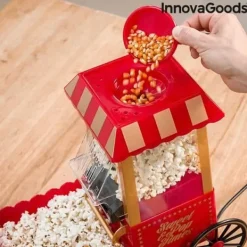 Popcornmaskiner-Oljefri popcornmaskin 1200W röd - Enkel popcornberedning och originaldesign