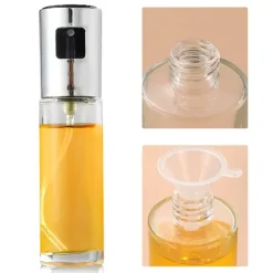 Olje- & Vinägerbehållare-Oljesprutflaska i rostfritt stål - lätt att rengöra & återanvändbar köksspruta