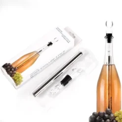 Vinluftare-OPP-paket 2 i 1 vinkylbar tillbehör i rostfritt stål Rödvinsluftare