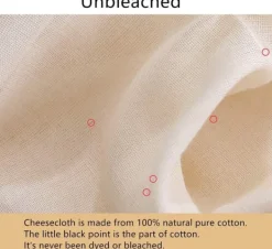 Durkslag & Silar-Ostduk för filtrering 50*50 cm, 90-gradigt återanvändbart 100 % oblekt bomullstygfilter, ultrafin ostduk för matlagning, nötmjölkspåse