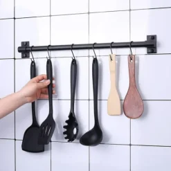 20-pack 10 cm svarta S-krokar för att hänga upp tunga garderobsjeans, stekpannor, kläder, väskor och handdukar