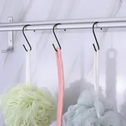 20-pack 10 cm svarta S-krokar för att hänga upp tunga garderobsjeans, stekpannor, kläder, väskor och handdukar