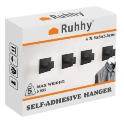 4-Pack - Självhäftande Krokar / Handdukskrokar - Hängare