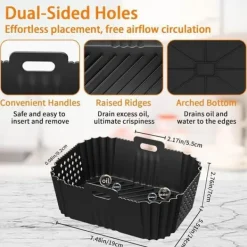 2-pack Air Fryer silikonform för Ninja Double Stack Oljefri Fryer SL400EU, Air Fryer tillbehör