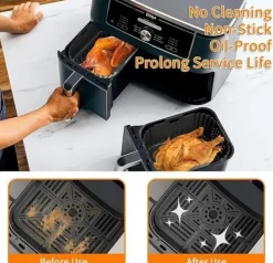 2-pack Air Fryer silikonform för Ninja Double Stack Oljefri Fryer SL400EU, Air Fryer tillbehör