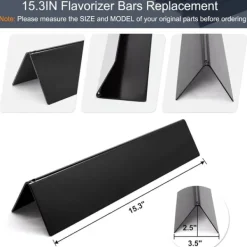 Grillar-3-Pack Grill Värmeplåtar för Weber Spirit 200-serien - Svart