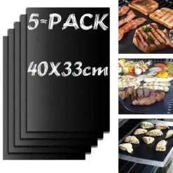 Grillar-5-pack Grillmatta Ugnsmatta Bakmatta - Non stick 40x33cm