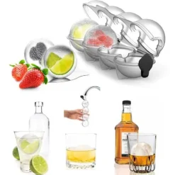 2-Pack Isform för Isbollar Runda Isbitar Iskubsform Kulor Plast