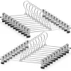 Kläd- & Garderobsförvaring-20-pack kjolhängare med justerbar halkfri byxklämma Platsbesparande metallhängare för jeans, 35 cm