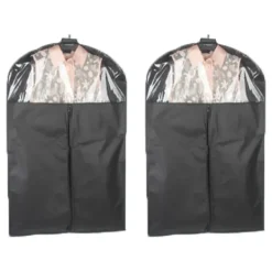 Tvättutrustning-2-pack klädförvaringspåsar med genomskinligt fönster, non-woven tyg, 120x60 cm