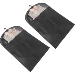 Tvättutrustning-2-pack klädförvaringspåsar med genomskinligt fönster, non-woven tyg, 120x60 cm