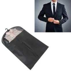 Tvättutrustning-2-pack klädförvaringspåsar med genomskinligt fönster, non-woven tyg, 120x60 cm