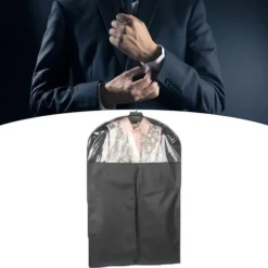 Tvättutrustning-2-pack klädförvaringspåsar med genomskinligt fönster, non-woven tyg, 120x60 cm