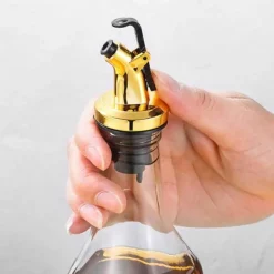 2-Pack Kork till Olivolja Hällpip Droppkork med Lock Guld