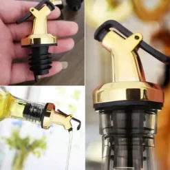 2-Pack Kork till Olivolja Hällpip Droppkork med Lock Guld