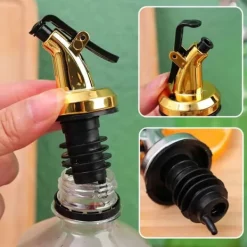 2-Pack Kork till Olivolja Hällpip Droppkork med Lock Guld