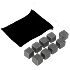 9-pack Naturliga Whiskystenar – Isbitar av Sten Grå