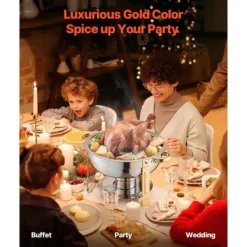 4-pack Skavskålar på 5 Qt, Bufféset i Full Storlek, Runda Pan i Rostfritt Stål