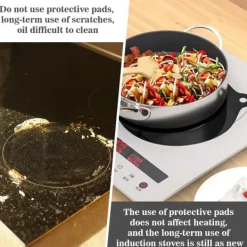 Fondueset-4-pack skyddsmatta för induktionsspis, halkfri silikonmatta, skydd för induktionsspis, halkfri matta, silikonmatta, repskydd, isoleringsmatta