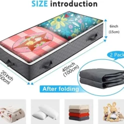 Kläd- & Garderobsförvaring-2-Pack Sängförvaring – Förvaring Under Sängen
