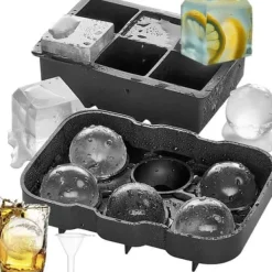 Isformar-2-Pack Stapelbara Silikonformar för Isbollar och Kuber XXL Stora Isbitar