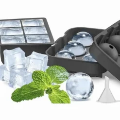 Isformar-2-Pack Stapelbara Silikonformar för Isbollar och Kuber XXL Stora Isbitar