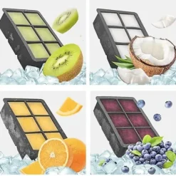 Isformar-2-Pack Stapelbara Silikonformar för Isbollar och Kuber XXL Stora Isbitar