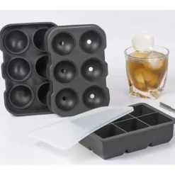 Isformar-2-Pack Stapelbara Silikonformar för Isbollar och Kuber XXL Stora Isbitar