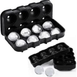 2-Pack Stor Silikon Isform för 8st Isbollar Runda Isbitar Kulor