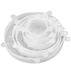 6-pack återanvändbara silikonsträckbara lock - Högtemperaturbeständig - Rund - Kylskåp, mikrovågsugn, ugnsskydd