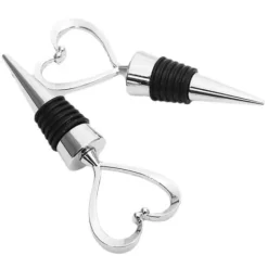 3-Pack Vinkork med Hjärta i Metall – Vinpropp Vinförslutare Silver