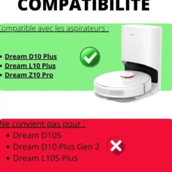 Dammsugartillbehör-Packtillbehör för Dream D10 Plus/L10 Plus/Z10 Pro - Väska/Filt/Trasa/Sidoborste/Utrullningsverktyg Phonillico®