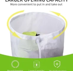 Tvättutrustning-4-packTvättpåsar med fint nät ,Tvättpåse med snörstoppare , Vit