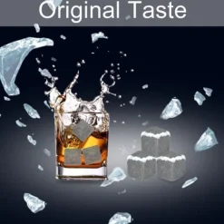 Whiskystenar--paket med 9 st. isbitar för whiskykylsten, drycker, vin, ölkylare, barberedningskuber, presentset