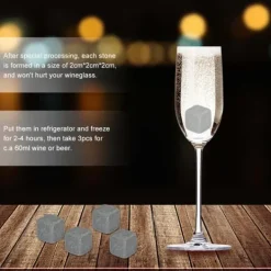 Whiskystenar--paket med 9 st. isbitar för whiskykylsten, drycker, vin, ölkylare, barberedningskuber, presentset