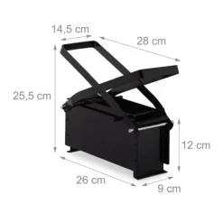 Pappersbrikettpress, 25.5x28x14.5 cm, Svart