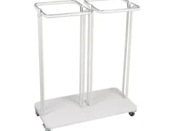 Papperskorg, Sækko-Boy, vit, pulverlackerat stål, 2-fack