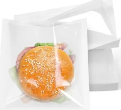 Matförvaringspåsar-Papperspåsar för mat, frukostmackor, slitstarka, 100 st, 18x19 cm