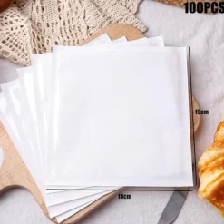 Matförvaringspåsar-Papperspåsar för mat, frukostmackor, slitstarka, 100 st, 18x19 cm