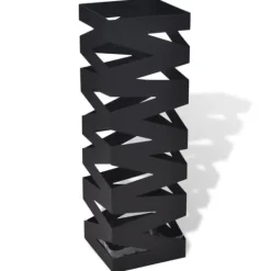 vidaXL Paraplyställ 48,5 cm fyrkantig stål svart