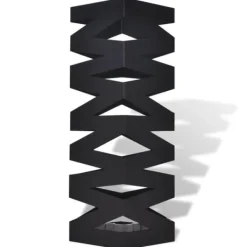 vidaXL Paraplyställ 48,5 cm fyrkantig stål svart