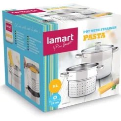 Kokkärl-Pastakastrull rostfritt stål induktion Lamart LTSS2417